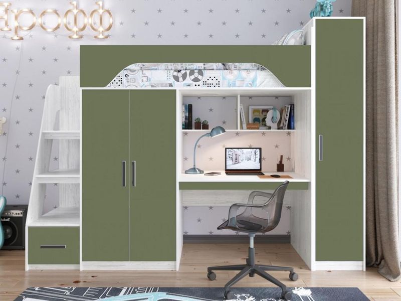 Детская кроватка с рабочим местом и шкафом КРЧ 5 32068 фото Детская кроватка с рабочим местом и шкафом КРЧ 5 32068 фото