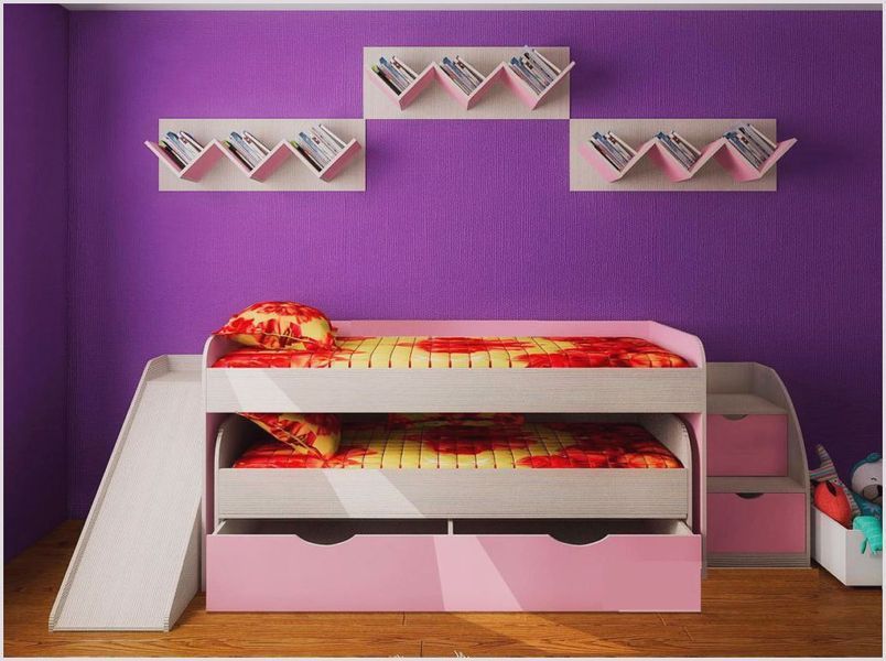 Детская кроватка для двоих детей с горкой ВДК 6 31417 фото Детская кроватка для двоих детей с горкой ВДК 6 31417 фото