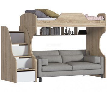 Кровать чердак с местом под диван КЧ 070 74814 фото